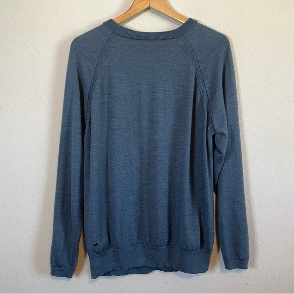 Lululemon Rising Salutation Sweater Heathered Astro Blue Wool Blend W3AFKS - Picture 7 of 10